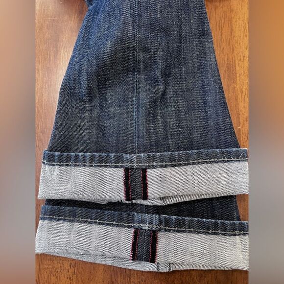 Affliction Cooper Relaxed Boot Jeans Sz 40 Blue Flap Pockets Contrast Stitch Y2K - Picture 7 of 11